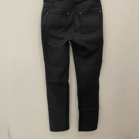 LAFAYETTE 148 NEW YORK WAXED DENIM THOMPSON BLACK JEANS US 0 SLIM LEG SILHOUETTE - Picture 10 of 10